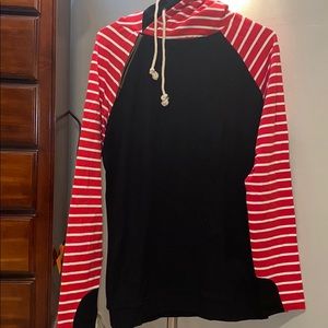 Black and red striped sweater